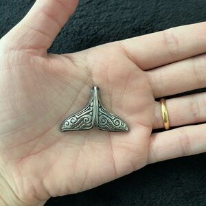 🧡2 for 100🧡 Handmade Sterling Silver Whale Tail Pendant